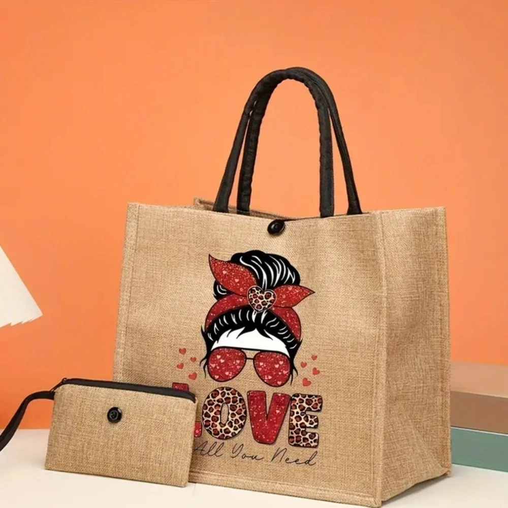 Print Tote Bag Beach Bag 2 Pc